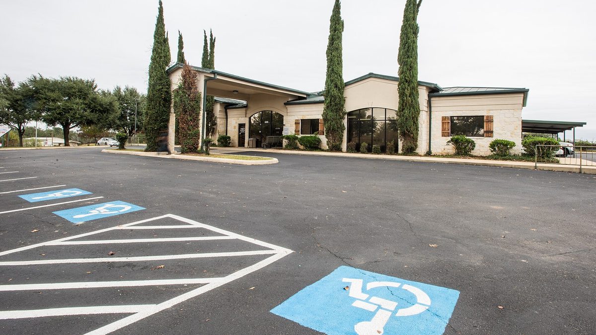 A rural community health center building